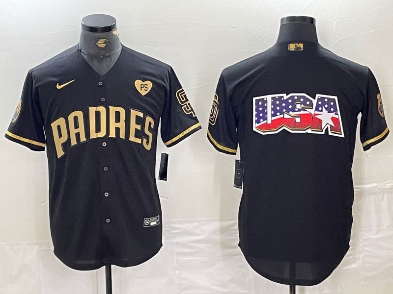 Men San Diego Padres Blank Black gold 5 th generation Nike 2024 MLB Jersey style 3